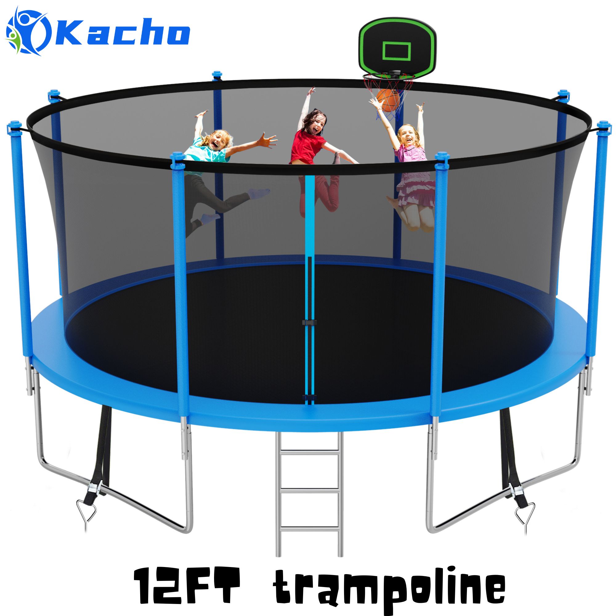 Kacho Kacho 12FT 1200LBS Trampoline for Kids Adults Trampoline with Sprinkler ...
