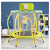 Kacho Trampoline 4FT for Kids, Trampoline with Enclosure, Basketball Hoop, Ball, Arc Designed and Full Surrounded for Extra Protection, 48" Indoor Toddler Trampoline, No Gap Design Backyard Trampoline